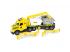 WADER 36470 Magic Truck Tieflader mit Baucontainern, Kran und Absperrgittern, ab 3 Jahren, ca. 79