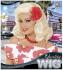 BLONDE ROCKABILLY PIN UP GIRL PERÜCKE MIT ROTER ROSE in Box