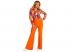 GROOVY 70'S DAMENHOSE - ORANGE KOSTÜM FÜR DAMEN