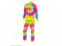 NEON TIE DYE PSYCHEDELIC HIPPIE PARTY FASHION TRAININGSANZUG UNISEX KOSTÜM FÜR ERWACHSENE