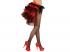 BURLESQUE & GOTH BLACK-RED ORGANZA TIE-ON BUSTLE KOSTÜM FÜR DAMEN