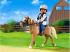 PLAYMOBIL 5109 - Haflinger mit grün-beiger Pferdebox