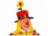 ROTER CLOWNHUT MIT HAAREN UND SONNENBLUME aus Pannesamt