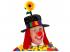 SCHWARZER CLOWNHUT MIT HAAREN UND SONNENBLUME aus Pannesamt