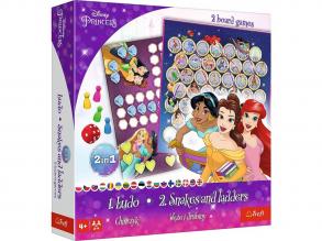 Disney Princesses 2 in 1 Brettspiel: Wer lacht am Ende? und Schlangen und Leitern - Trefl