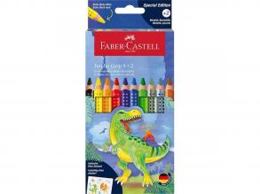 Faber-Castell: Jumbo GRIP Dinosaurier-Buntstiftset 8+2 Stück