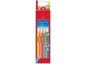 Faber-Castell: GRIP Jumbo Neon Buntstifte Set - 5tlg.