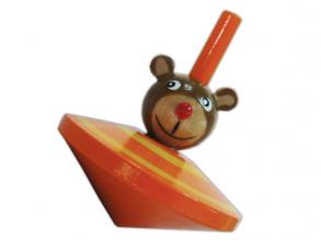 Spinner mit Tierkopf (Teddybär, orange)