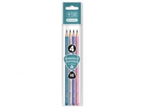 Ars Una: Dreieckiges Graphitstift-Set HB mit Silberblattmuster