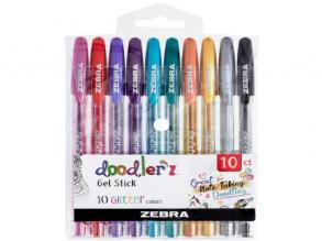 Zebra Doodlerz Glitter 10er Set Gelschreiber