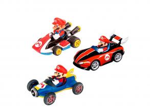 Super Mario Pull Back Rennwagen, 3dlg.