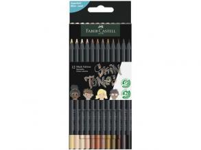 Faber-Castell: Black Edition Skin Tone körperfarben 12er Set Buntstifte