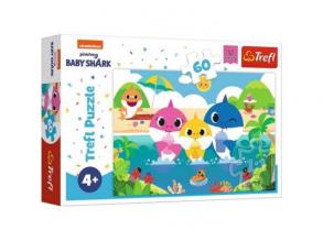 Baby Shark: Familienurlaub - Gemeinsam im Team 60 Teile Puzzle - Trefl