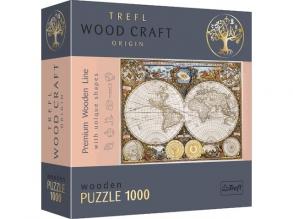 Wood Craft: alte Landkarte 1000pcs Premium Holzpuzzle - Trefl