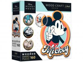 Wood Craft: Disney - Retro Mickey Mouse 160 Teile Premium Holzpuzzle - Trefl