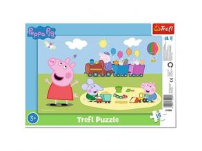 Peppa Pig: Happy Train 15-teiliges gerahmtes Puzzle - Trefl