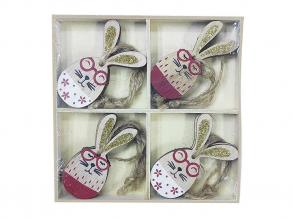 Ostern Dekoration Figur 8pcs Hase, natürlich rot