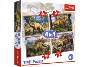 Interessante Dinosaurier 4 in 1 Puzzle - Trefl