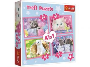 Lustige Kätzchen 4 in 1 70-54-48-35Teiliges Puzzle - Trefl