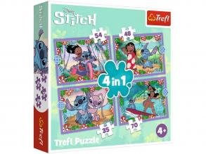 Disney Lilo & Stitch Verrückter Tag 4 in 1 Puzzle-Set - Trefl