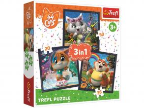 44 dumme Katzen 3 in 1 Puzzle - Trefl