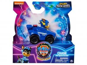 Paw Patrol The Super Movie: Pup Squad Racers Chase Minifigur mit Fahrzeug - Spin Master