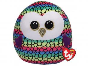 Ty Squish-a-Boos kissenförmige Plüschfigur OWEN, 30 cm - bunte Eule