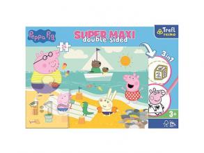 Peppa Pig SuperMaxi doppelseitiges 3-in-1-Puzzle 24-teilig