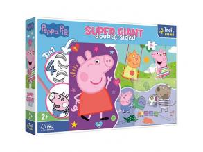 Peppa pig Super Giant doppelseitiges 3 in 1 Puzzle 15pcs - Trefl