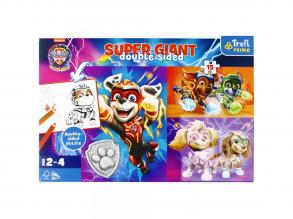 Paw Patrol: The Super Movie - Riesiges doppelseitiges ausmalbares 15-teiliges Puzzle - Trefl