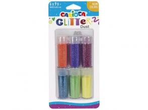 Carioca: Glitter Dust 6er Set Glitterpulver im Glas - Neonfarben