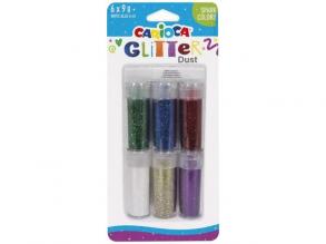 Carioca: Glitter Dust 6er Set Glitterpulver im Glas - Leuchtende Farben