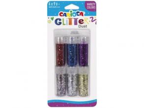 Carioca: Glitter Dust 6er Set Glitterpuder im Tiegel - Farbvarianten