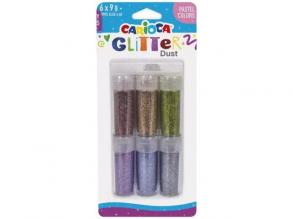 Carioca: Glitter Dust 6er Set Glitterpulver im Glas - Pastellfarben