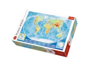 Große geografische Weltkarte 4000pcs Puzzle - Trefl