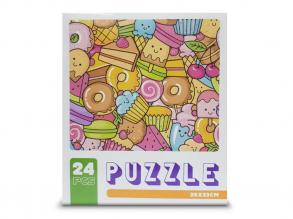 Papier Puzzle 24pcs Donuts, Kekse und Eiscreme