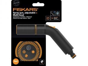 Fiskars Comfort Bewässerungspistole, verstellbarer Bewässerungskopf + Bewässerungskopf, multi