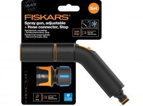 Fiskars Comfort Bewässerungspistole, verstellbarer Kopf + CF-Schlauchanschluss 13-15mm