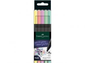 Faber-Castell: Grip 0,4mm Pastell-Filzstifte 5er-Set