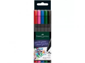 Faber-Castell: Grip 0,4mm Nadelschreiber 5er Set