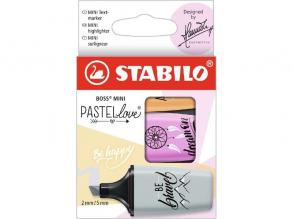 Stabilo BOSS MINI Pastellove 3 Stück/Packung gemischte Farbe Textmarker