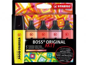 Stabilo BOSS ORIGINAL ARTY warme Farben 5 Stück/Packung Textmarker-Set