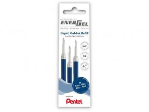 Pentel EnerGel 3 Stück/Packung 0,35mm Gel blau Rolloeinsatz