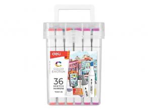 Deli Color Emotion 36-teiliges Sketchmarker-Set mit zwei Enden