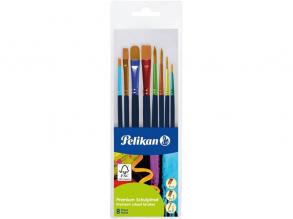 Pelikan Premium 4-6-8-10-12 8-teiliges konisches Flachpinsel-Set gemischt