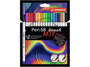 Stabilo: Stift 68 Pinsel ARTY Pinselfilz-Set 18tlg.