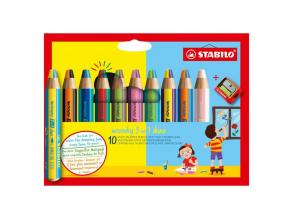 STABILO Woody 3in1 Duo mit Spitzer, 11St.