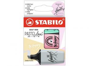 Stabilo: Boss Mini Pastellove Textmarker 3er-Set