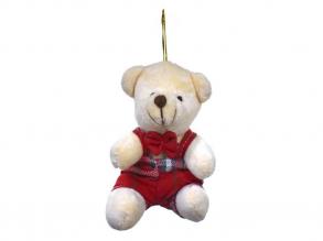 Plüschteddybär Junge beige Teddybär mit rotem Outfit