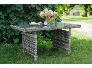 Divino 150 cm Tisch grau meliert Rattan